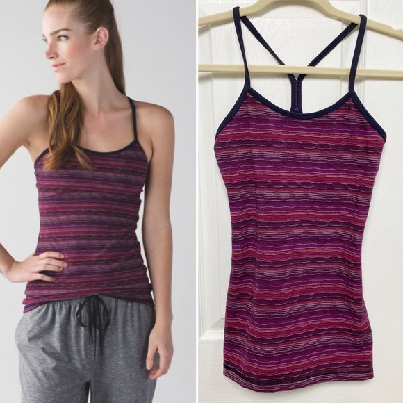 lululemon athletica Tops - Lululemon Power Y Tank Space Dye Regal Plum
